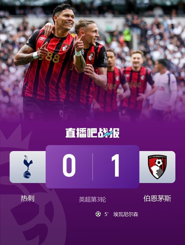 热刺不敌伯恩茅斯,难获联赛积分 热刺不敌伯恩茅斯,难获联赛积分